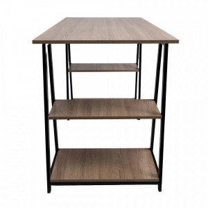 Стол письменный AksHome Topaz светлый дуб/черный вид сбоку