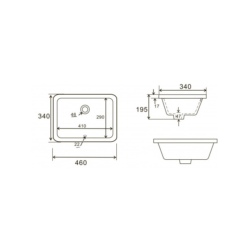 Умывальник Uptrend Tremo TR4070 схема