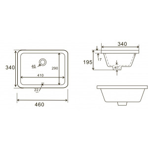 Умывальник Uptrend Tremo TR4070 схема