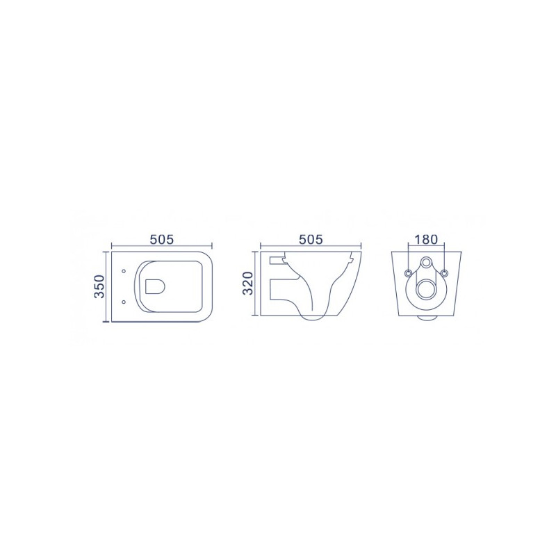 Унитаз подвесной Uptrend Gravis Rimless TR2216 (c пневмокрышкой) схема