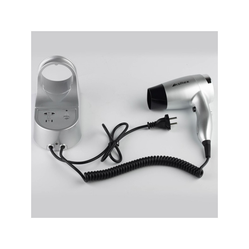 Фен настенный Ksitex F-1400 SS (с розеткой для бритвы) в разобранном виде