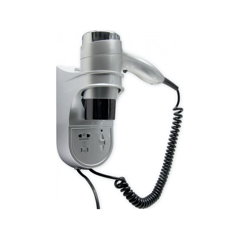 Фен настенный Ksitex F-1400 SS (с розеткой для бритвы)