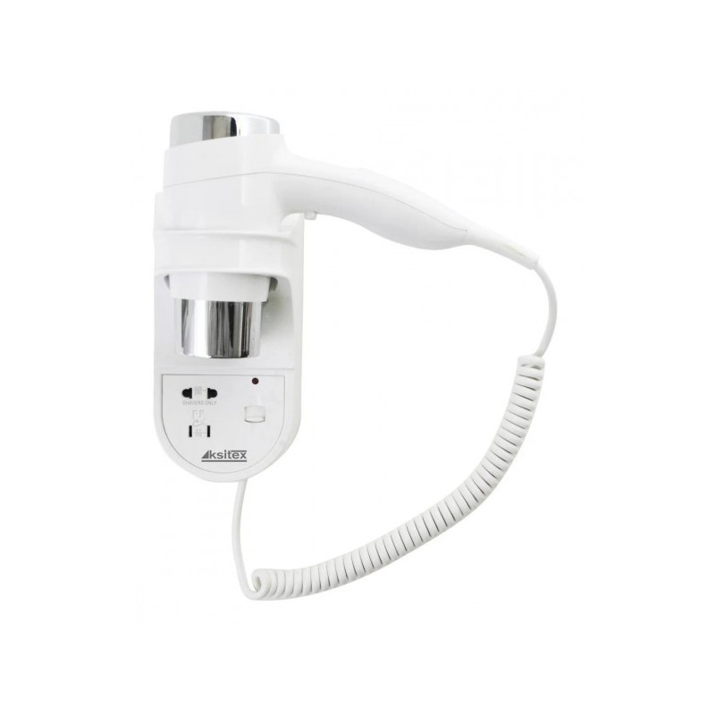 Фен настенный Ksitex F-1600 WS (с розеткой для бритвы) вид спереди