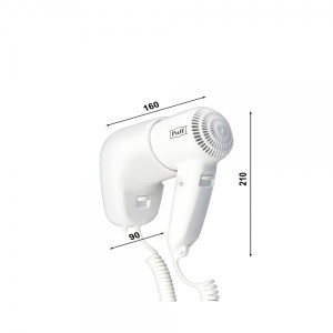 Фен настенный Puff 1000 размеры