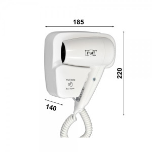 Фен настенный Puff 1200 размеры