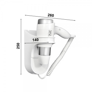 Фен настенный Puff 1600 рвзмеры