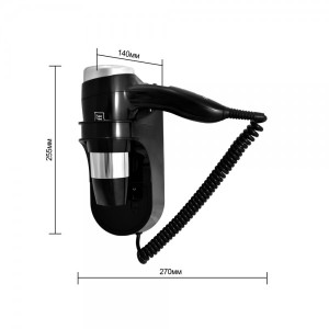 Фен настенный Puff 1600 Bl размеры