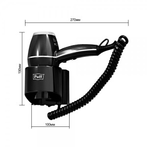 Фен настенный Puff 1800Bl размеры