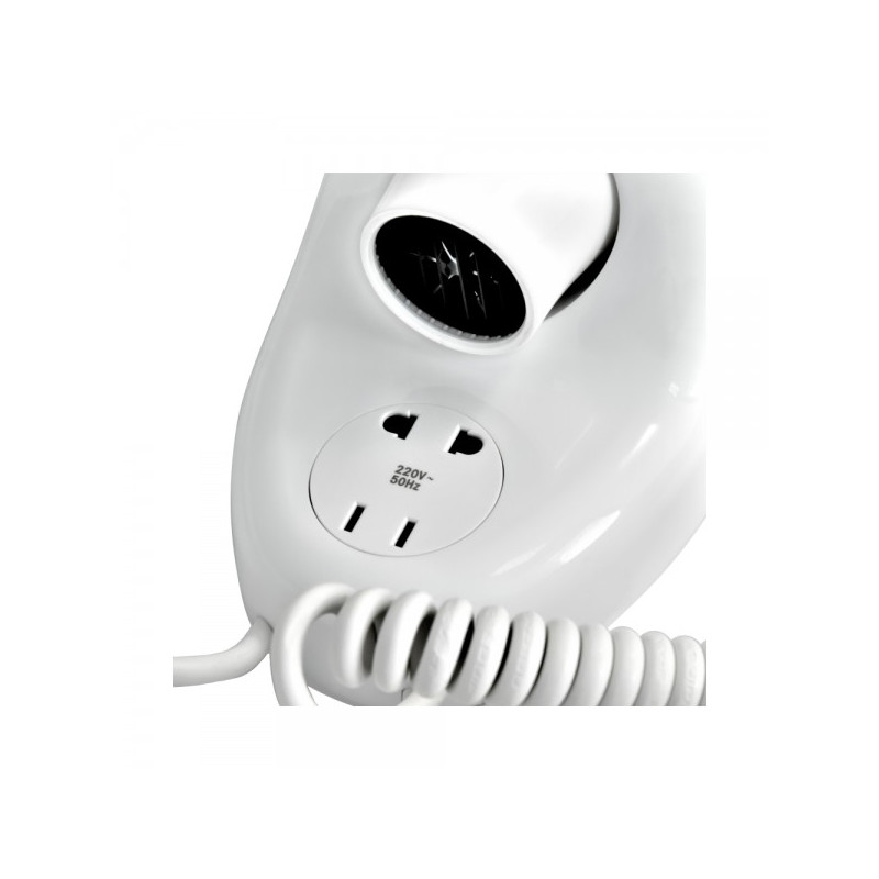 Фен настенный Puff 1800B (с розеткой для бритвы) розетка