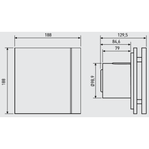 Габаритные размеры вентилятора Soler&Palau Silent-100 CZ Marble Black Design - 4C