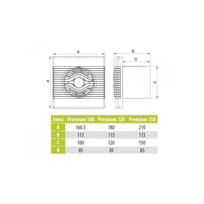 Вытяжной вентилятор airRoxy pRemium 100 S схема
