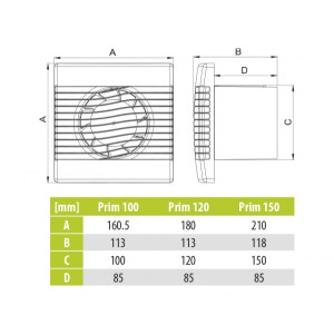 Вытяжной вентилятор airRoxy pRim100S схема