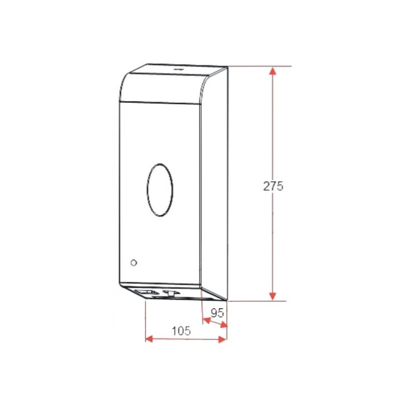 Дозатор для антисептика Ksitex ADD-7961S нержавеющая сталь параметры