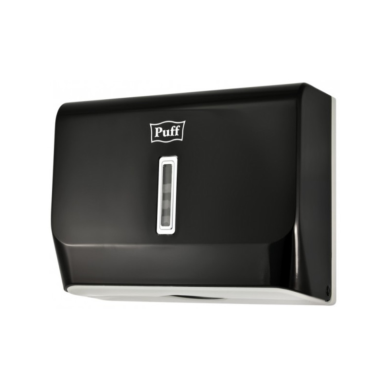 Диспенсер для бумажных полотенец Puff-5130Bl черный общий вид