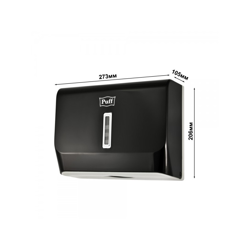 Диспенсер для бумажных полотенец Puff-5130Bl черный параметры