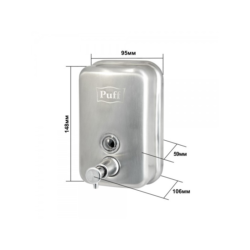 Дозатор жидкого мыла Puff 8605M нержавеющая сталь параметры