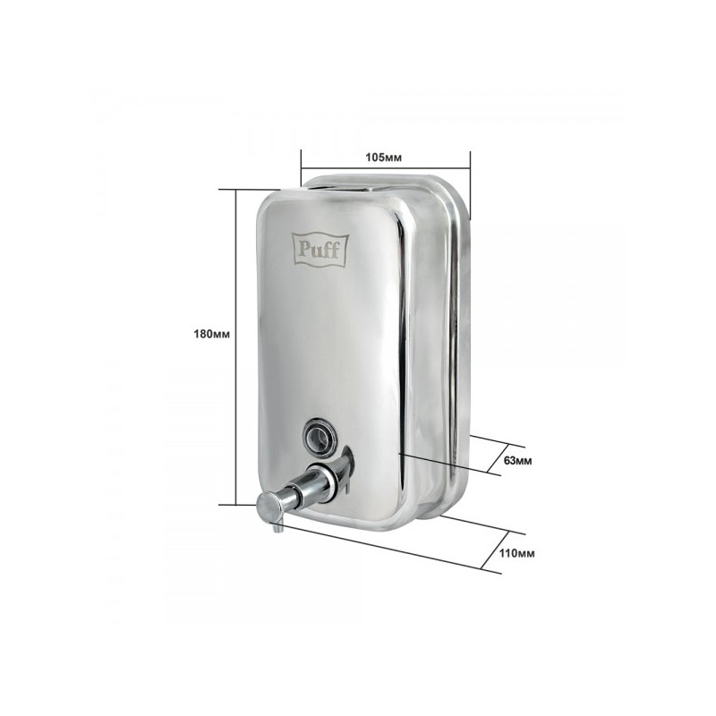 Дозатор жидкого мыла Puff 8608 нержавеющая сталь параметры