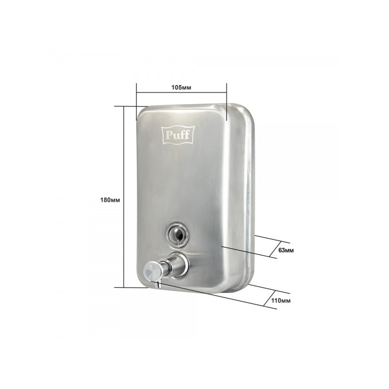 Дозатор жидкого мыла Puff 8608M нержавеющая сталь параметры