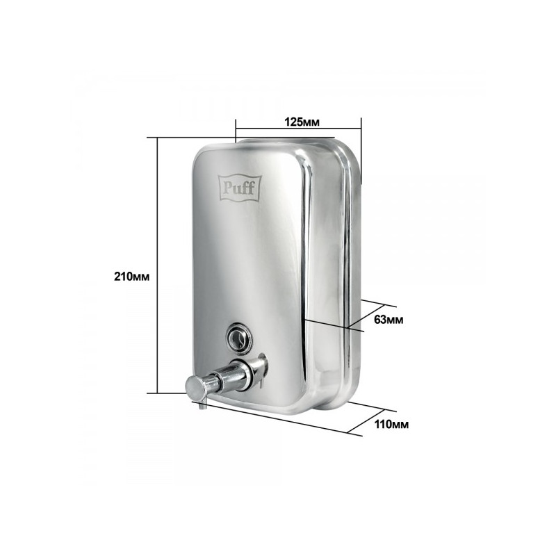 Дозатор жидкого мыла Puff 8615 нержавеющая сталь параметры