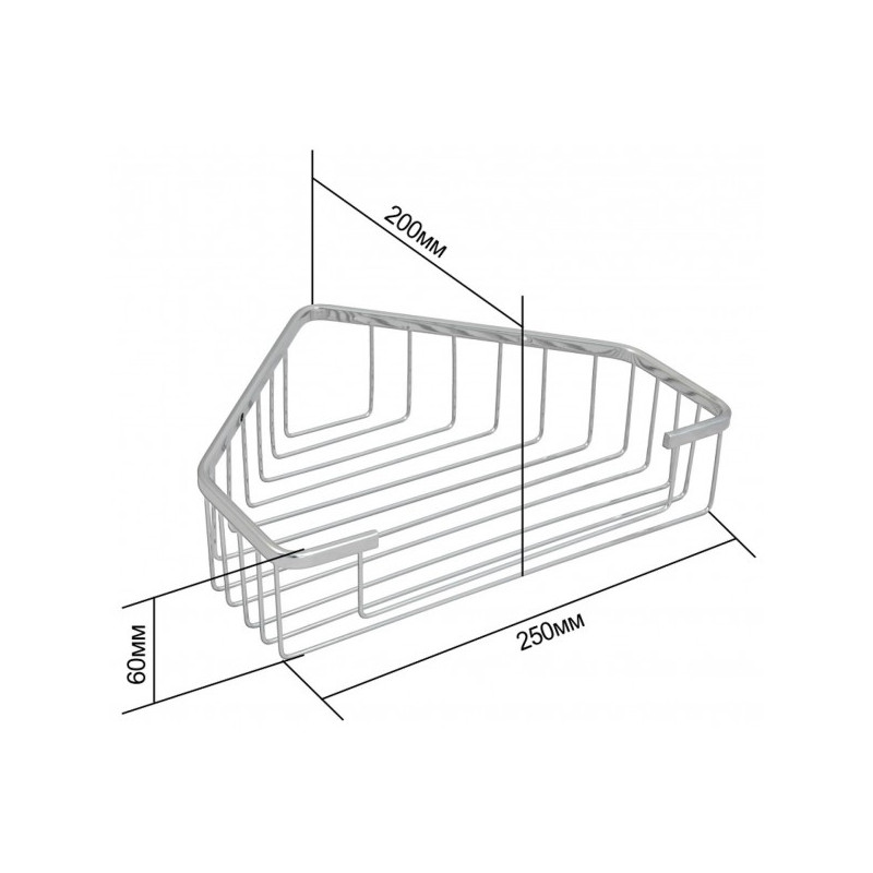 Полка для ванной Solinne Base 11083 хром параметры