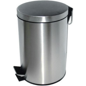 Мусорное ведро Ksitex GB-5L(М) стальной матовый сбоку