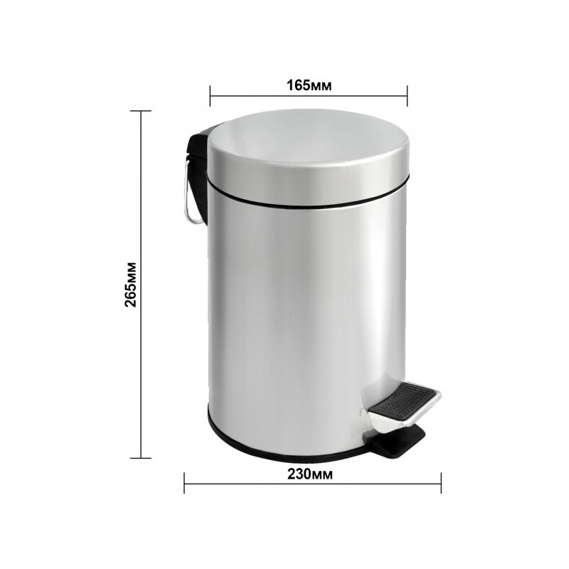 Мусорное ведро Solinne 11303 3 л  хром параметры