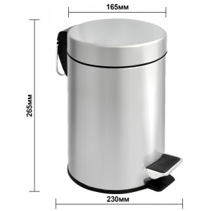 Мусорное ведро Solinne 11303 3 л  хром параметры
