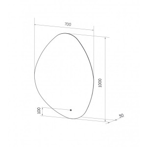Зеркало Континент Alma Led 70х100 (теплая подсветка) схема