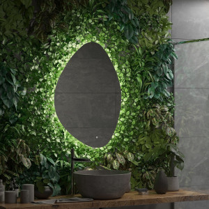 Зеркало Континент Alma Led 70х100 (теплая подсветка) в темноте