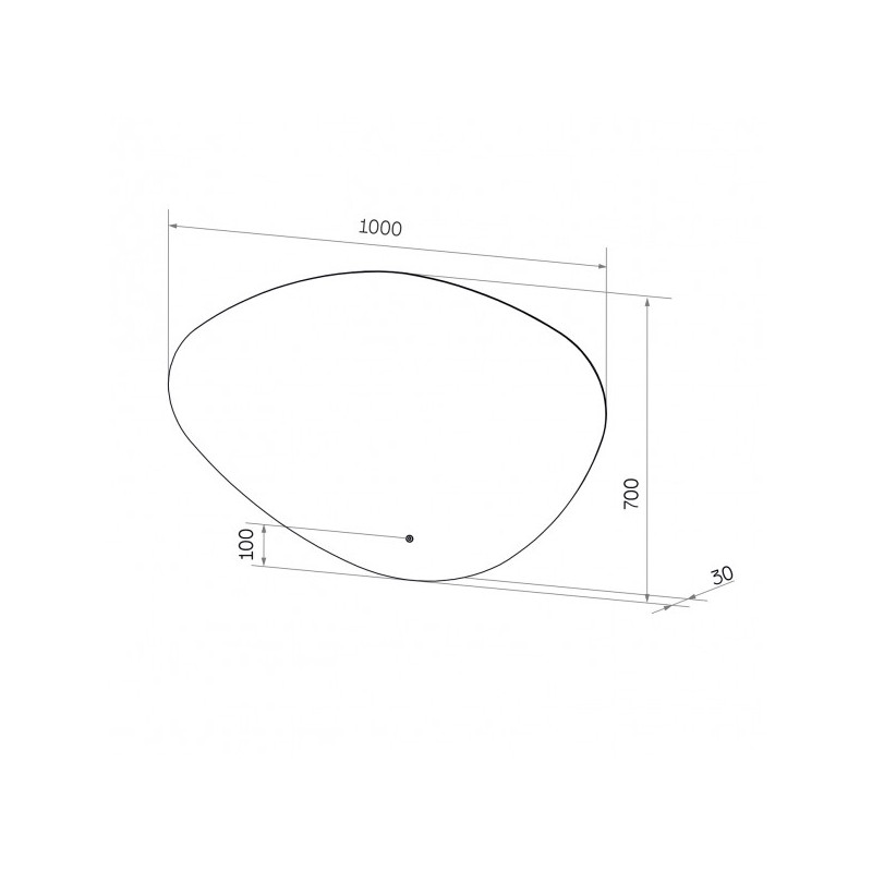 Зеркало Континент Alma Led 100х70 (теплая подсветка) схема