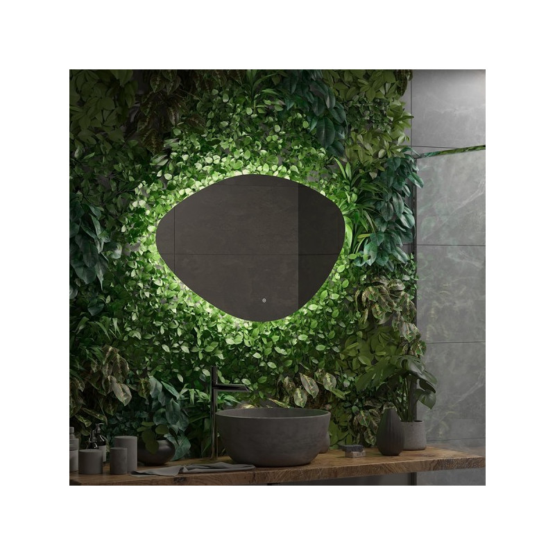 Зеркало Континент Alma Led 100х70 (теплая подсветка) в темноте