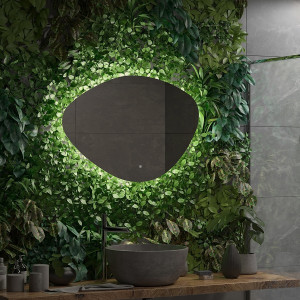 Зеркало Континент Alma Led 100х70 (теплая подсветка) в темноте