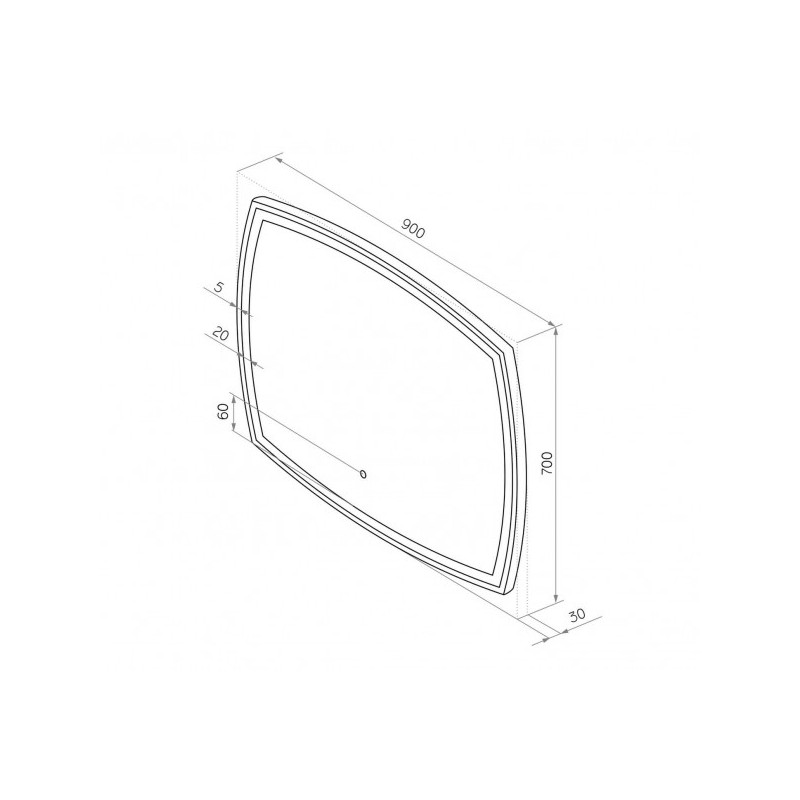 Зеркало Континент Dream Led 90х70 (теплая подсветка) схема