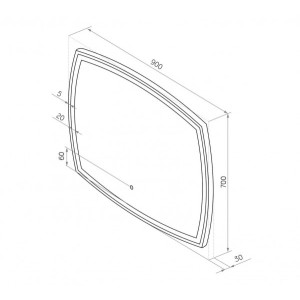 Зеркало Континент Dream Led 90х70 (теплая подсветка) схема