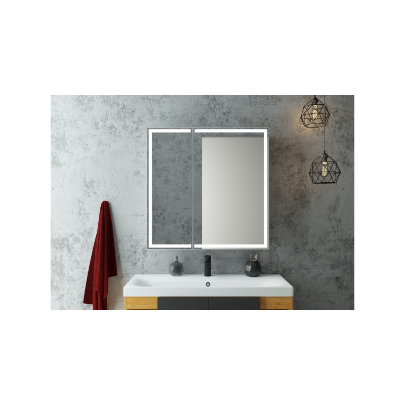 Шкаф с зеркалом Континент Allure Led 80х80 в интерьере