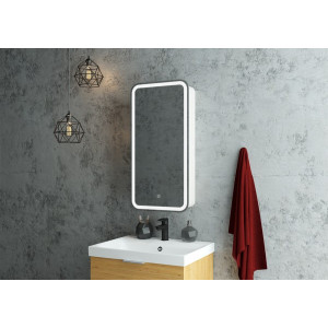 Шкаф с зеркалом Континент Elliott Led 40х80 L в интерьере