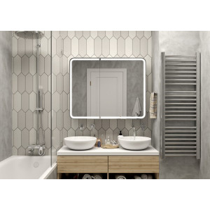 Шкаф с зеркалом Континент Elliott Led 100х80 в интерьере