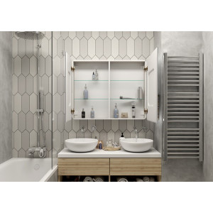 Шкаф с зеркалом Континент Elliott Led 100х80 вид внутри