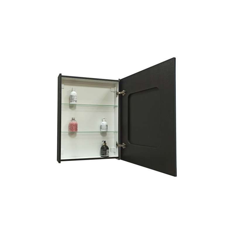 Шкаф с зеркалом Континент Mirror Box Led 60х80 вид внутри