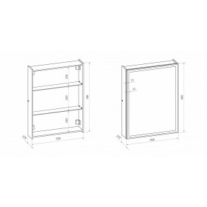 Шкаф с зеркалом Континент Mirror Box Led 60х80 схема