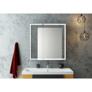 Шкаф с зеркалом Континент Mirror Box Led 80х80 в интерьере