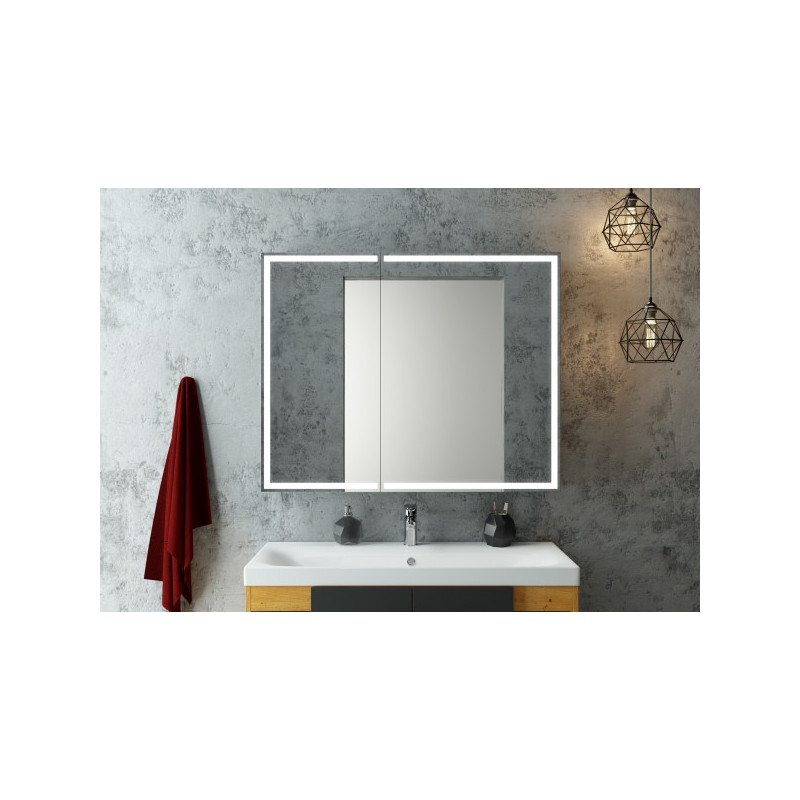 Шкаф с зеркалом Континент Mirror Box Led 100х80 в интерьере