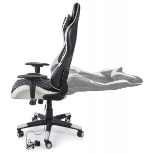 Кресло геймерское Calviano 1586 черный/белый регулировка спинки