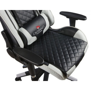 Кресло геймерское Calviano 1586 черный/белый сиденье