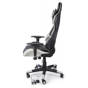 Кресло геймерское Calviano 1586 черный/белый вид сбоку