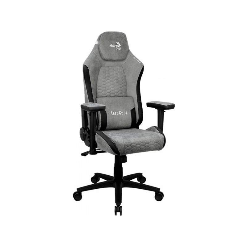 Кресло геймерское Aerocool Crown AeroSuede серый
