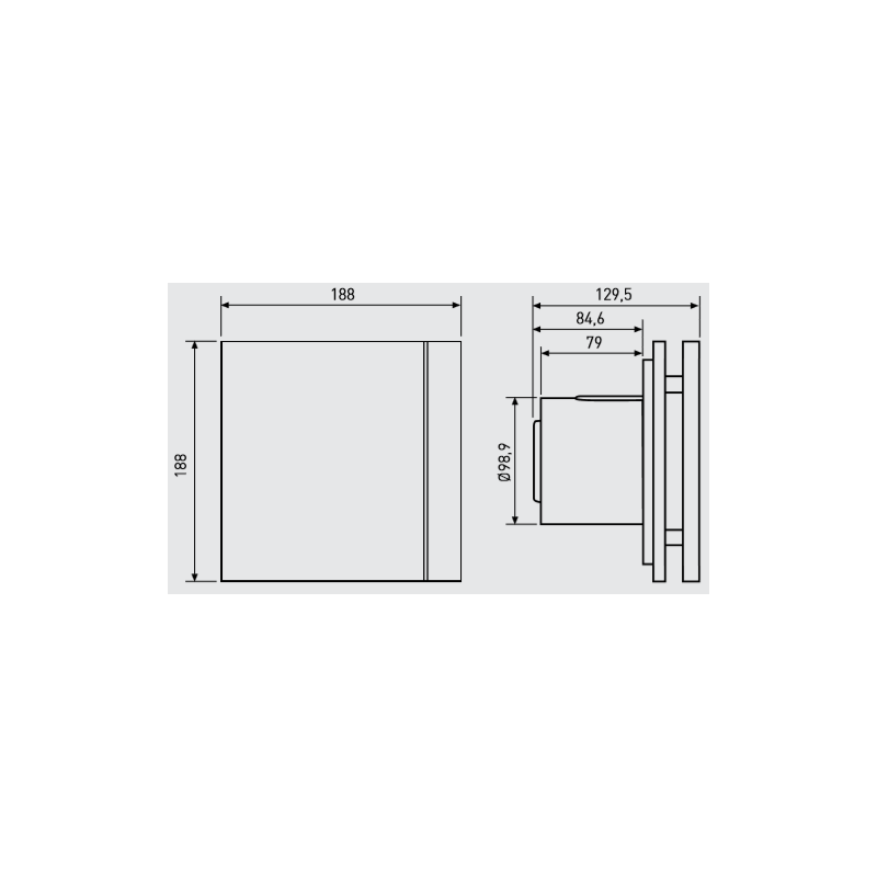 Габаритные размеры вентилятора Soler&Palau Silent-100 CZ Silver Design Swarovski