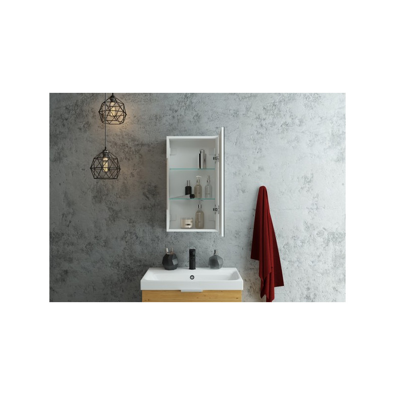 Шкаф с зеркалом Континент Allure Led 35х65 R вид внутри