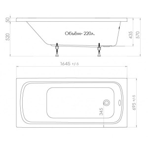 Ванна акриловая Triton Стандарт 165x70 параметры