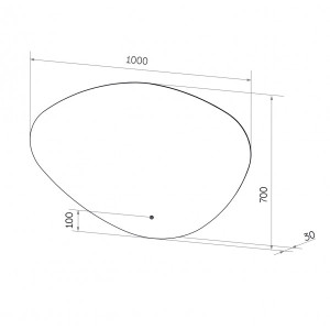 Зеркало Континент Alma Led 100х70 (холодная подсветка) схема